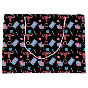 Grand Sac Cadeau Feministe Motif de la contraception
