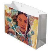 Grand Sac Cadeau Femme amérindienne, Mucha (Dos Angle)