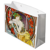 Grand Sac Cadeau Femme avec du pavot, Mucha (Dos Angle)