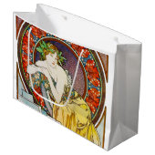 Grand Sac Cadeau Femme avec du pavot, Mucha (Devant Angle)