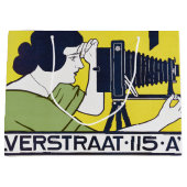 Grand Sac Cadeau Femme caméra, photographe, Van Caspel (Devant)