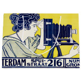 Grand Sac Cadeau Femme caméra, photographe, Van Caspel (Devant)