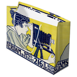 Grand Sac Cadeau Femme caméra, photographe, Van Caspel