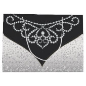 Grand Sac Cadeau Femme Diamond d'argent noir (Dos)