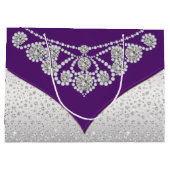 Grand Sac Cadeau Femme violet argenté gris diamant princesse (Dos)