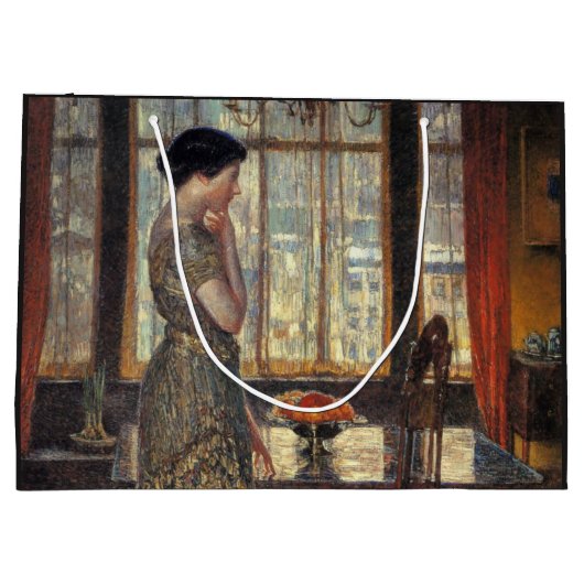 Grand Sac Cadeau Fenêtre New York en hiver (par Childe Hassam) (Dos)