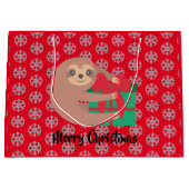 Grand Sac Cadeau Fente de Noël avec cadeau Red Snowflake (Devant)