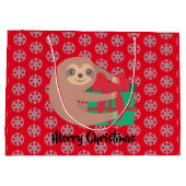 Grand Sac Cadeau Fente de Noël avec cadeau Red Snowflake (Dos)