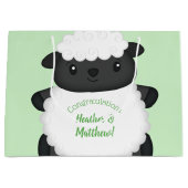 Grand Sac Cadeau Ferme de Baby showers à moutons (Devant)