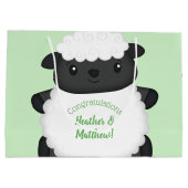 Grand Sac Cadeau Ferme de Baby showers à moutons (Dos)