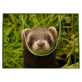 Grand Sac Cadeau Ferret Brown dans l'herbe (Devant)