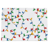 Grand Sac Cadeau Festif coloré lumières de Noël Motif (Devant)