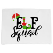 Grand Sac Cadeau Festif Noël elf Fête (Devant)