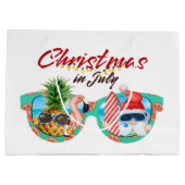 Grand Sac Cadeau Festif Noël Plage de juillet (Dos)