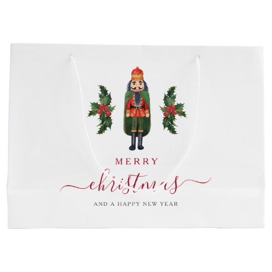 Grand Sac Cadeau Festif Nutcracker Joyeux Noël (Dos)