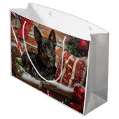 Grand Sac Cadeau Festival de Noël des chiens Kelpie australiens (Dos Angle)