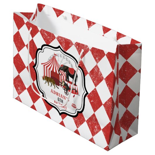 Grand Sac Cadeau Festival du Carnaval de cirque Thème Grand Top Ann (Devant Angle)