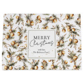 Grand Sac Cadeau Festive Aquarelle Or Folithe Noël (Devant)