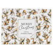 Grand Sac Cadeau Festive Aquarelle Or Folithe Noël (Dos)