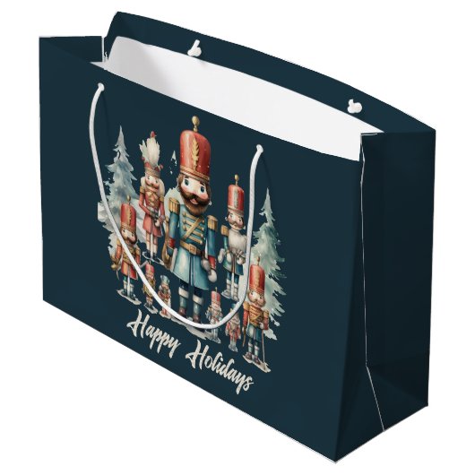 Grand Sac Cadeau Festive Christmas noutcracker ajouter du texte (Dos Angle)