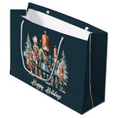 Grand Sac Cadeau Festive Christmas noutcracker ajouter du texte (Devant Angle)