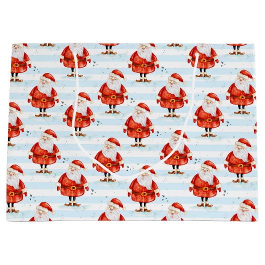 Grand Sac Cadeau Festive Cute Santa Claus (Devant)