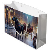 Grand Sac Cadeau Festive de Noël au Labrador noir (Dos Angle)