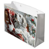 Grand Sac Cadeau Festive de Noël de Chien Setter anglais (Dos Angle)