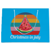 Grand Sac Cadeau Festive Noël Juillet pastèque (Devant)