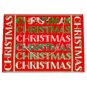 Grand Sac Cadeau Festive Rouge Vert Noël (Devant)