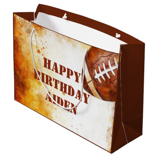 Grand Sac Cadeau Fête à thème de football sur mesure (Dos Angle)