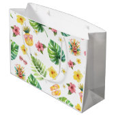 Grand Sac Cadeau Fête d'anniversaire Aloha Luau Tropical (Dos Angle)