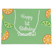 Grand Sac Cadeau Fête d'anniversaire de Citrus Slice (Devant)