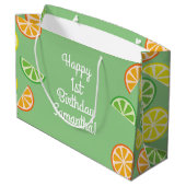 Grand Sac Cadeau Fête d'anniversaire de Citrus Slice (Dos Angle)