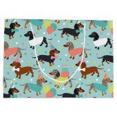 Grand Sac Cadeau Fête d'anniversaire de Dachshund (Dos)