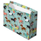Grand Sac Cadeau Fête d'anniversaire de Dachshund (Devant Angle)