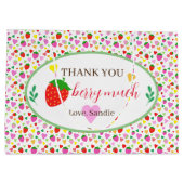 Grand Sac Cadeau Fête d'anniversaire de fraises (Dos)