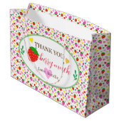 Grand Sac Cadeau Fête d'anniversaire de fraises (Dos Angle)