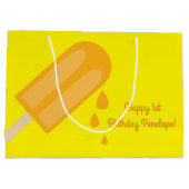 Grand Sac Cadeau Fête d'anniversaire de Popsicle Kid (Dos)