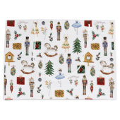 Grand Sac Cadeau Fête d'anniversaire en or rouge Nutcracker (Devant)