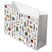 Grand Sac Cadeau Fête d'anniversaire en or rouge Nutcracker (Devant Angle)