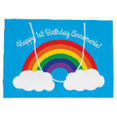 Grand Sac Cadeau Fête d'anniversaire Rainbow (Dos)