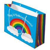 Grand Sac Cadeau Fête d'anniversaire Rainbow (Devant Angle)