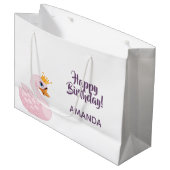 Grand Sac Cadeau fête d'anniversaire rose pourpre princesse cygne m (Devant Angle)
