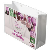 Grand Sac Cadeau Fête d'anniversaire spa de beauté (Devant Angle)