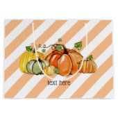 Grand Sac Cadeau fête d'automne, citrouille, fête d'anniversaire Sa (Devant)