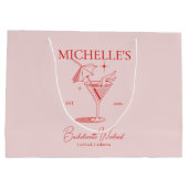 Grand Sac Cadeau Fête de Fille de Cocktail Rétro (Dos)