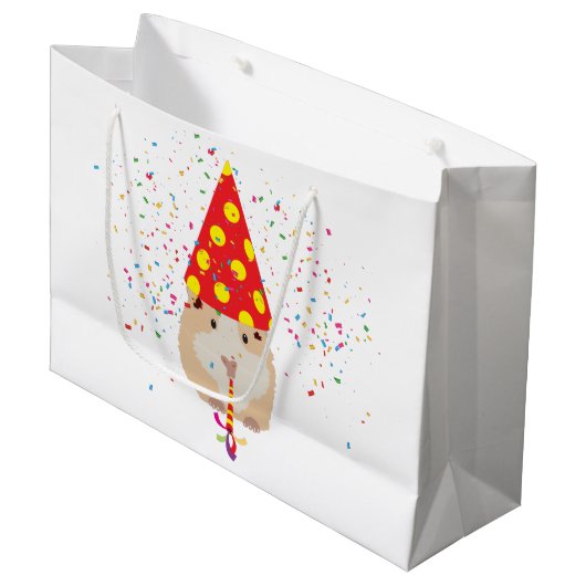 Grand Sac Cadeau Fête de hamster - Animaux ayant une fête (Devant Angle)