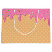 Grand Sac Cadeau fête de la crème glacée de fraise fondue (Devant)