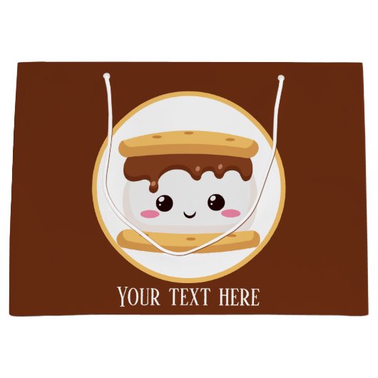 Grand Sac Cadeau fête de la nourriture de mignon s'more (Devant)